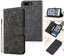 Iphone 7+ 8+ (5.5") embossed PU leather wallet case floral charcoal Carousel 1