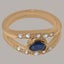 Rose Gold Sapphire & Cubic Zirconia Womens Band Ring - Full 14k UK Hallmark Carousel 3