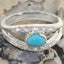 White Gold Natural Turquoise & Diamond Womens Band Ring - Full 14k UK Hallmark Carousel 4
