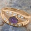 Rose Gold Amethyst & Cubic Zirconia Womens Band Ring - Full 14k UK Hallmark Carousel 4