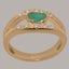 Rose Gold Natural Emerald & Pearl Womens Band Ring - Full 14k UK Hallmark Carousel 1