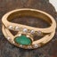 Rose Gold Natural Emerald & Pearl Womens Band Ring - Full 14k UK Hallmark Carousel 4