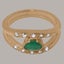 Rose Gold Natural Emerald & Diamond Womens Band Ring - Full 18k UK Hallmark Carousel 3