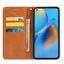 Oppo A54 5G PU leather slim flip case concealed magnet tan Carousel 4