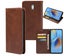 Nokia 3 PU leather slim flip case concealed magnet brown Carousel 1