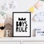 Boys Rule by Mini Learners Nursery Art Print Carousel 3