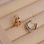 18K White Gold Crystal Huggie Earrings "Regina" Carousel 4