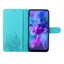 Google pixel 7 pro embossed PU leather wallet case floral & tiger turquoise Carousel 5
