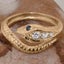 Rose Gold Natural Diamond & Sapphire Womens Band Ring - Full 14k UK Hallmark Carousel 3