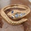Rose Gold Natural Aquamarine & Sapphire Womens Band Ring - Full 18k UK Hallmark Carousel 3