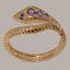 Rose Gold Natural Amethyst Womens Band Ring - Full 14ct Gold UK Hallmark Carousel 1