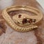 Rose Gold Natural Garnet Womens Band Ring - Full 9ct UK Hallmark Carousel 3