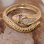 Rose Gold Natural Opal & Amethyst Womens Band Ring - Full 18k UK Hallmark Carousel 3