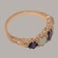 Rose Gold Natural Amethyst & Opal Womens Band Ring - Full 14k UK Hallmark Carousel 3