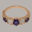 Rose Gold Natural Amethyst & Opal Womens Band Ring - Full 14k UK Hallmark Carousel 4