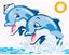 Collection D'Art Tapestry Canvas 20X25 Two Leaping Dolphin Carousel 1