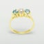 Gold Pearl & Blue Topaz Womens Trilogy Ring - Full 9ct UK Hallmark Carousel 3
