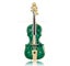 Green Violin Brooch Pin Carousel 1