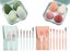 24Pcs Pink Green Mini Makeup Brushes and Pink Green Makeup Sponge Egg Carousel 1