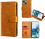 Iphone 13 mini 5.4" wallet case cowhide finish PU leather magnet card slots brn Carousel 1