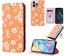 Iphone 15 pro fashion luxury glitter leather case daisy print orange Carousel 1
