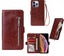 iphone 16 pro PU leather wallet case card slots zip side magnet brn Carousel 1