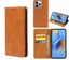 Iphone 15 pro max PU leather slim flip case concealed magnet tan Carousel 1