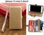 Iphone 13 mini 5.4" case triple wallet PU leather 11 cards zip pocket gld Carousel 1