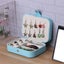 Jewelry Box PU Leather Portable Travel Case 2 Layers Display Storage Box-Blue Carousel 5
