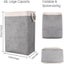 65L Collapsible Linen Laundry Basket with Rope Handle - Beige+Gray Carousel 2