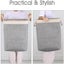 65L Collapsible Linen Laundry Basket with Rope Handle - Beige+Gray Carousel 3