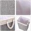 65L Collapsible Linen Laundry Basket with Rope Handle - Beige+Gray Carousel 5