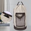 Backpack Laundry Bag With Shoulder Straps And Mesh Pocket-Khaki Carousel 4