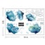 2Pcs Removable 3D Light Blue Dream Flower Wall Sticker Home Art Decor Carousel 2