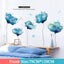 2Pcs Removable 3D Light Blue Dream Flower Wall Sticker Home Art Decor Carousel 3