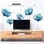 2Pcs Removable 3D Light Blue Dream Flower Wall Sticker Home Art Decor Carousel 4