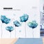2Pcs Removable 3D Light Blue Dream Flower Wall Sticker Home Art Decor Carousel 6