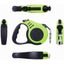Retractable Dog Leash with Folding Bowl Dispenser Waste Bag -Green Carousel 3
