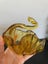 Vintage hand blown amber glass vase Carousel 8