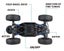 RC Car, 1:14, Rechargeable, Off-road,High Speed, 1000mAh,Blue Carousel 3