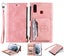 samsung galaxy a20s all in one PU leather wallet case front zip rose gold Carousel 1
