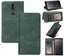 Nokia 3.1+ suede wallet case ultra slim concealed magnet green Carousel 1