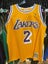 Los Angeles Lakers (Fisher 2) Mitchell & Ness Yellow & Purple Basketball Swin... Carousel 1