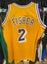 Los Angeles Lakers (Fisher 2) Mitchell & Ness Yellow & Purple Basketball Swin... Carousel 2