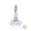 925 Sterling Silver Charm with dangling Blue Moth Carousel 5