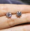 1 ct each moissanite Diamond Earrings 6-prong Carousel 5
