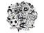 50pcs Black White Random Stickers Punk Anime JDM Sticker For Kid DIY Luggage Carousel 8