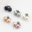 925 Sterling Silver Button Pearl Stud Earrings 8.5mm "Treena" (White) Carousel 6