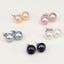 925 Sterling Silver Button Pearl Stud earrings 8.5mm "Treena" (Peach) Carousel 5
