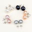 925 Sterling Silver Button Pearl Stud Earrings 8.5mm "Treena" (White) Carousel 7